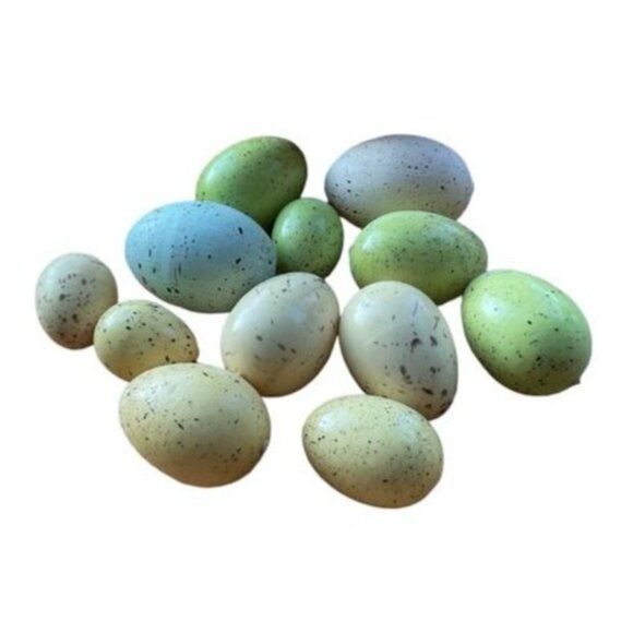 Artificial Speckled Eggs For Decoration 12 Piece Set Multicolor Pastel Easter - Picture 1 of 3